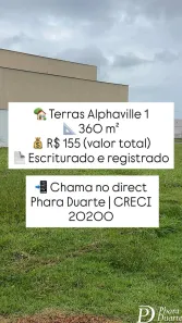 Lote/Terreno à venda, 360m² no Terras Alpha Residencial 1, Senador Canedo