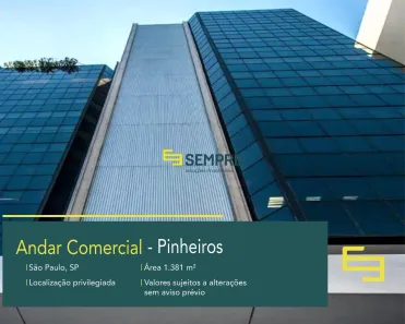 Sala Comercial para alugar, 1381m² no Pinheiros, São Paulo