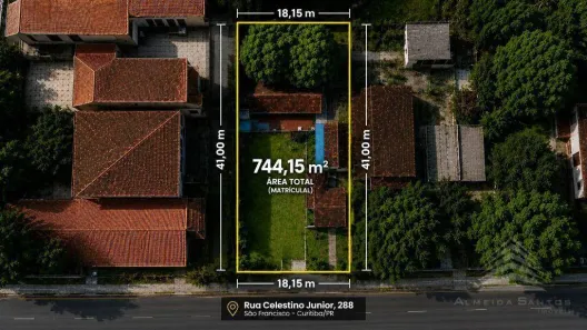 Lote/Terreno à venda, 744m² no São Francisco, Curitiba