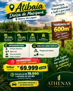 Lote/Terreno à venda, 600m² no Centro, Atibaia