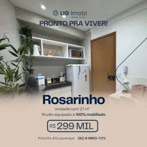 Apartamento com 1 Quarto à venda, 27m² no Rosarinho, Recife