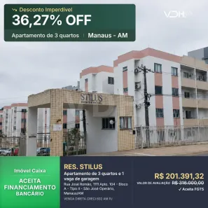 Apartamento com 3 Quartos à venda, 70m² no São José Operário, Manaus