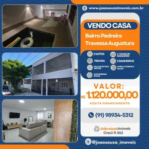 Casa com 3 Quartos à venda, 320m² no Pedreira, Belém