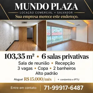 Sala Comercial para alugar, 103m² no Caminho das Árvores, Salvador