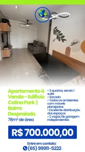 Apartamento com 3 Quartos à venda, 78m² no Despraiado, Cuiabá