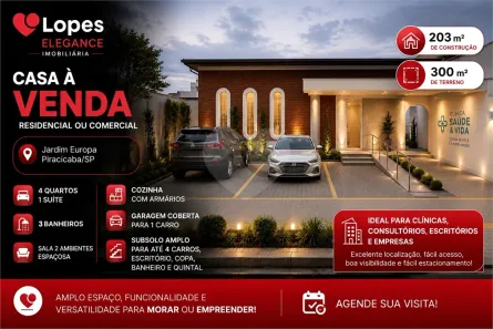 Casa com 4 Quartos à venda, 300m² no Cidade Jardim, Piracicaba