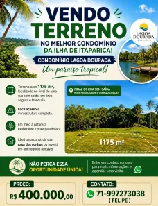 Lote/Terreno à venda, 1175m² no Mar Grande, Vera Cruz