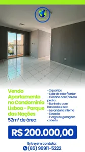 Apartamento com 2 Quartos à venda, 52m² no Parque Residencial das Nações Indígenas, Cuiabá
