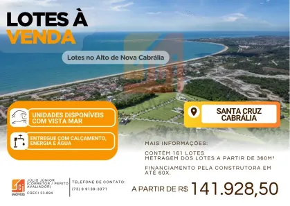 Lote/Terreno à venda, 400m² no Coroa Vermelha, Santa Cruz Cabrália