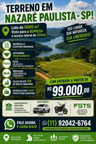 Lote/Terreno à venda, 1200m² no Centro, Nazaré Paulista