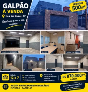 Galpão/Depósito/Armazém com 1 Quarto à venda, 500m² no Vila Melchizedec, Mogi das Cruzes