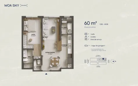 Apartamento com 1 Quarto à venda, 61m² no Campinas, São José