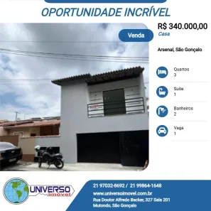 Casa com 3 Quartos à venda, 90m² no Tribobó, São Gonçalo