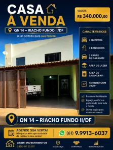 Sobrado com 3 Quartos à venda, 300m² no Riacho Fundo II, Brasília