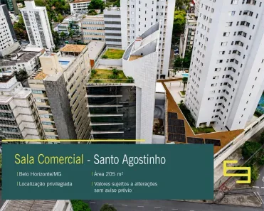 Sala Comercial para alugar, 206m² no Santo Agostinho, Belo Horizonte
