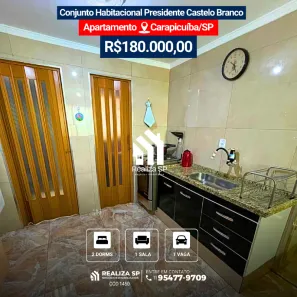 Apartamento com 2 Quartos à venda, 48m² no Conjunto Habitacional Presidente Castelo Branco, Carapicuíba