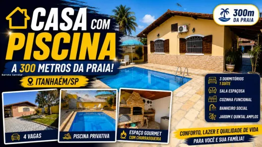 Casa com 3 Quartos à venda, 132m² no Bopiranga, Itanhaém