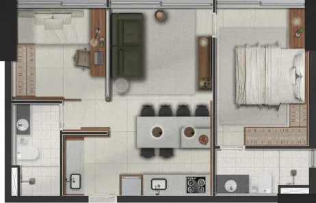 Apartamento com 2 Quartos à venda, 53m² no Setor Bueno, Goiânia
