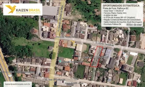 Lote/Terreno à venda, 1195m² no Praia de Fora, Palhoça