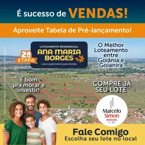 Lote/Terreno à venda, 250m² no Vila Adilair, Goianira