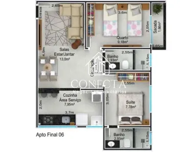 Apartamento com 2 Quartos à venda, 55m² no Santa Mônica, Uberlândia