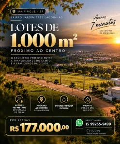 Lote/Terreno à venda, 1000m² no Jardim Tres Lagoinhas, Mairinque