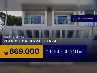 Casa com 3 Quartos à venda, 129m² no Planície da Serra, Serra
