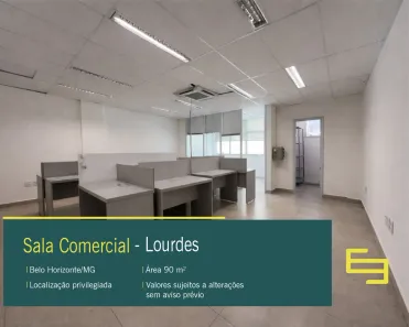 Sala Comercial para alugar, 90m² no Lourdes, Belo Horizonte