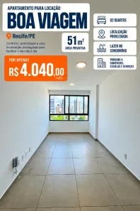Apartamento com 2 Quartos para alugar, 51m² no Boa Viagem, Recife