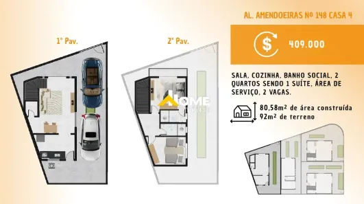Casa com 2 Quartos à venda, 74m² no A Definir, Sarzedo