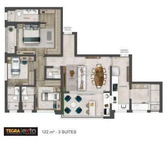Apartamento com 3 Quartos à venda, 122m² no Brooklin Paulista, São Paulo
