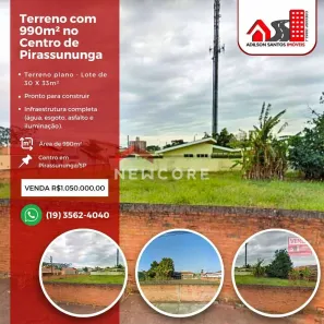 Lote/Terreno à venda, 990m² no Centro, Pirassununga