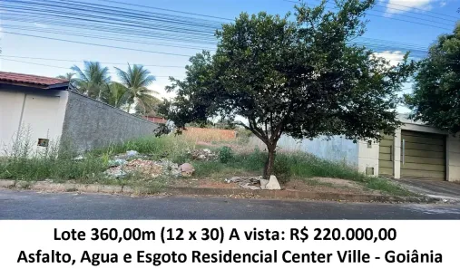 Lote/Terreno à venda, 360m² no Residencial Center Ville, Goiânia