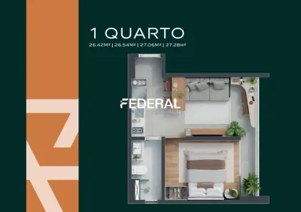 Apartamento com 1 Quarto à venda, 27m² no Boa Viagem, Recife