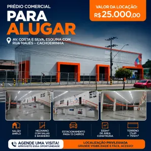 Ponto Comercial com 1 Quarto para alugar, 550m² no Cachoeirinha, Manaus