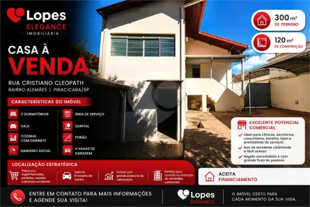 Casa com 3 Quartos à venda, 120m² no Alemães, Piracicaba