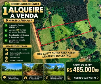 Fazenda/Sítio à venda, 24000m² no Centro, Mirassolândia