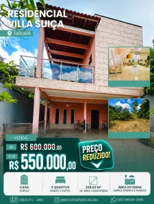 Casa de Condomínio com 3 Quartos à venda, 238m² no Tarumã, Manaus