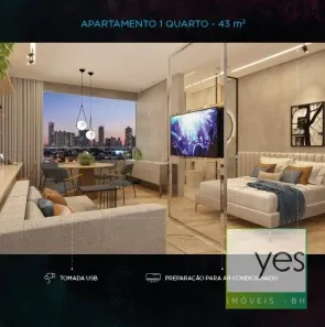 Apartamento com 1 Quarto à venda, 43m² no Vale do Sereno, Nova Lima