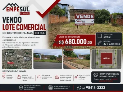 Lote/Terreno à venda, 640m² no Plano Diretor Sul, Palmas