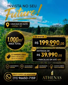 Lote/Terreno à venda, 1000m² no dos Mendes (Caucaia do Alto), Cotia
