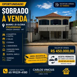 Casa com 4 Quartos à venda, 300m² no Glória, Várzea Grande