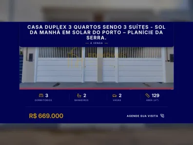 Casa com 3 Quartos à venda, 129m² no Planície da Serra, Serra