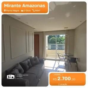 Apartamento com 2 Quartos para alugar, 44m² no Ponta Negra, Manaus