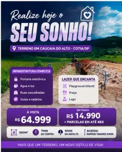 Lote/Terreno à venda, 500m² no Jardim São Luiz (Caucaia do Alto), Cotia
