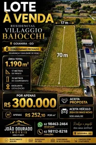 Lote/Terreno à venda, 1170m² no Condomínio Villágio Baiocchi, Goianira
