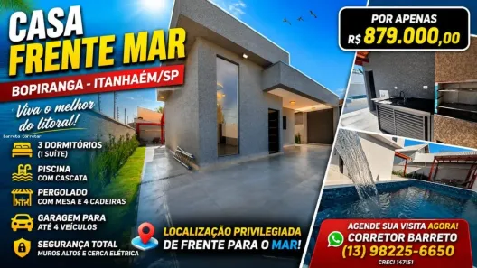 Casa com 3 Quartos à venda, 390m² no Bopiranga, Itanhaém
