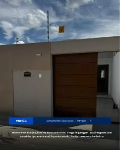 Casa com 3 Quartos à venda, 70m² no Loteamento Recife, Petrolina