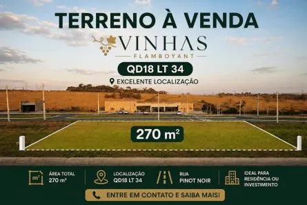 Lote/Terreno à venda, 270m² no Condomínio Vinhas, Senador Canedo
