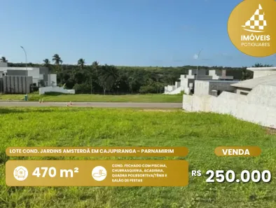 Lote/Terreno à venda, 470m² no Cajupiranga, Parnamirim